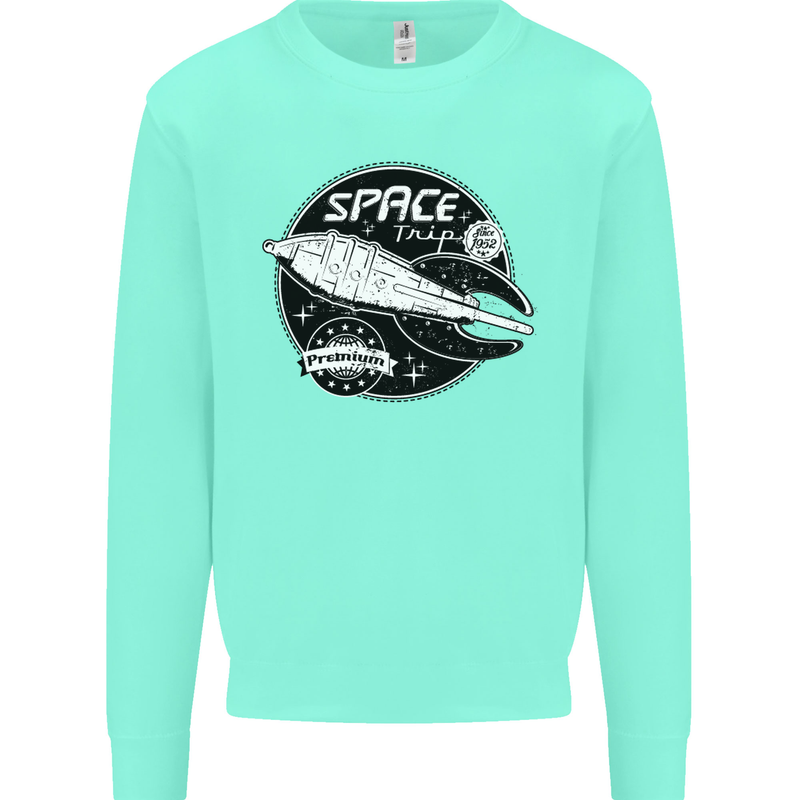 Space Trip Rocket Ship Astronaut Mens Sweatshirt Jumper Peppermint