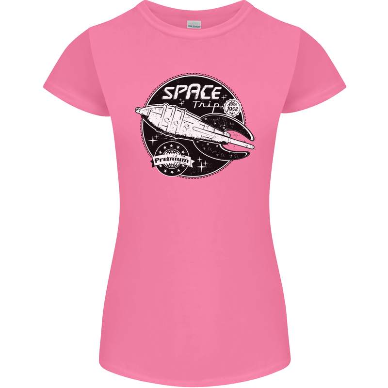 Space Trip Rocket Ship Astronaut Womens Petite Cut T-Shirt Azalea