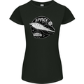 Space Trip Rocket Ship Astronaut Womens Petite Cut T-Shirt Black