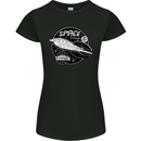 Space Trip Rocket Ship Astronaut Womens Petite Cut T-Shirt Black