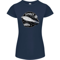Space Trip Rocket Ship Astronaut Womens Petite Cut T-Shirt Navy Blue