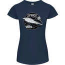 Space Trip Rocket Ship Astronaut Womens Petite Cut T-Shirt Navy Blue