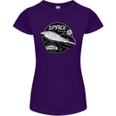 Space Trip Rocket Ship Astronaut Womens Petite Cut T-Shirt Purple