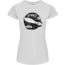 Space Trip Rocket Ship Astronaut Womens Petite Cut T-Shirt White