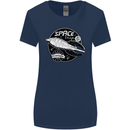 Space Trip Rocket Ship Astronaut Womens Wider Cut T-Shirt Navy Blue