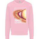 Space Velodrome Cycling Cyclist Bicycle Kids Sweatshirt Jumper Light Pink