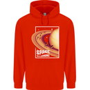 Space Velodrome Cycling Cyclist Bicycle Mens 80% Cotton Hoodie Bright Red
