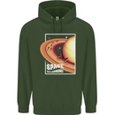 Space Velodrome Cycling Cyclist Bicycle Mens 80% Cotton Hoodie Forest Green