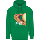 Space Velodrome Cycling Cyclist Bicycle Mens 80% Cotton Hoodie Irish Green