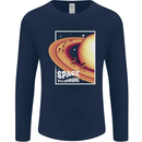 Space Velodrome Cycling Cyclist Bicycle Mens Long Sleeve T-Shirt Navy Blue