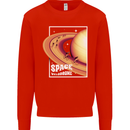 Space Velodrome Cycling Cyclist Bicycle Mens Sweatshirt Jumper Bright Red