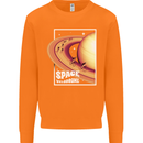 Space Velodrome Cycling Cyclist Bicycle Mens Sweatshirt Jumper Orange