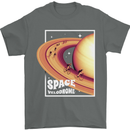 Space Velodrome Cycling Cyclist Bicycle Mens T-Shirt Cotton Gildan Charcoal