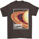 Space Velodrome Cycling Cyclist Bicycle Mens T-Shirt Cotton Gildan Dark Chocolate
