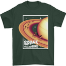 Space Velodrome Cycling Cyclist Bicycle Mens T-Shirt Cotton Gildan Forest Green