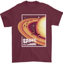 Space Velodrome Cycling Cyclist Bicycle Mens T-Shirt Cotton Gildan Maroon