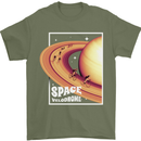 Space Velodrome Cycling Cyclist Bicycle Mens T-Shirt Cotton Gildan Military Green