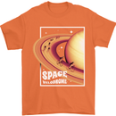 Space Velodrome Cycling Cyclist Bicycle Mens T-Shirt Cotton Gildan Orange