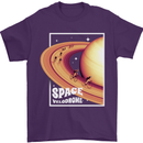 Space Velodrome Cycling Cyclist Bicycle Mens T-Shirt Cotton Gildan Purple
