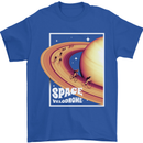 Space Velodrome Cycling Cyclist Bicycle Mens T-Shirt Cotton Gildan Royal Blue