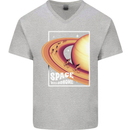 Space Velodrome Cycling Cyclist Bicycle Mens V-Neck Cotton T-Shirt Sports Grey