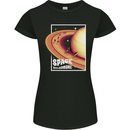 Space Velodrome Cycling Cyclist Bicycle Womens Petite Cut T-Shirt Black