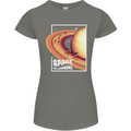 Space Velodrome Cycling Cyclist Bicycle Womens Petite Cut T-Shirt Charcoal