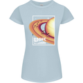 Space Velodrome Cycling Cyclist Bicycle Womens Petite Cut T-Shirt Light Blue