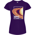 Space Velodrome Cycling Cyclist Bicycle Womens Petite Cut T-Shirt Purple