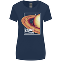 Space Velodrome Cycling Cyclist Bicycle Womens Wider Cut T-Shirt Navy Blue