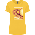 Space Velodrome Cycling Cyclist Bicycle Womens Wider Cut T-Shirt Yellow