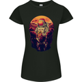 Spaceman Santa Christmas Space Astronaut Womens Petite Cut T-Shirt Black