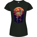 Spaceman Santa Christmas Space Astronaut Womens Petite Cut T-Shirt Black