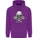 Spanner Skull Mechanic Biker Childrens Kids Hoodie Purple