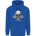 Spanner Skull Mechanic Biker Childrens Kids Hoodie Royal Blue