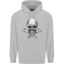 Spanner Skull Mechanic Biker Childrens Kids Hoodie Sports Grey