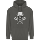 Spanner Skull Mechanic Biker Childrens Kids Hoodie Storm Grey