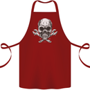 Spanner Skull Mechanic Biker Cotton Apron 100% Organic Maroon