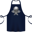 Spanner Skull Mechanic Biker Cotton Apron 100% Organic Navy Blue