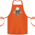 Spanner Skull Mechanic Biker Cotton Apron 100% Organic Orange