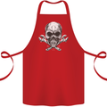 Spanner Skull Mechanic Biker Cotton Apron 100% Organic Red