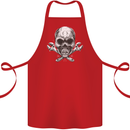 Spanner Skull Mechanic Biker Cotton Apron 100% Organic Red