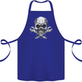 Spanner Skull Mechanic Biker Cotton Apron 100% Organic Royal Blue