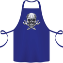 Spanner Skull Mechanic Biker Cotton Apron 100% Organic Royal Blue