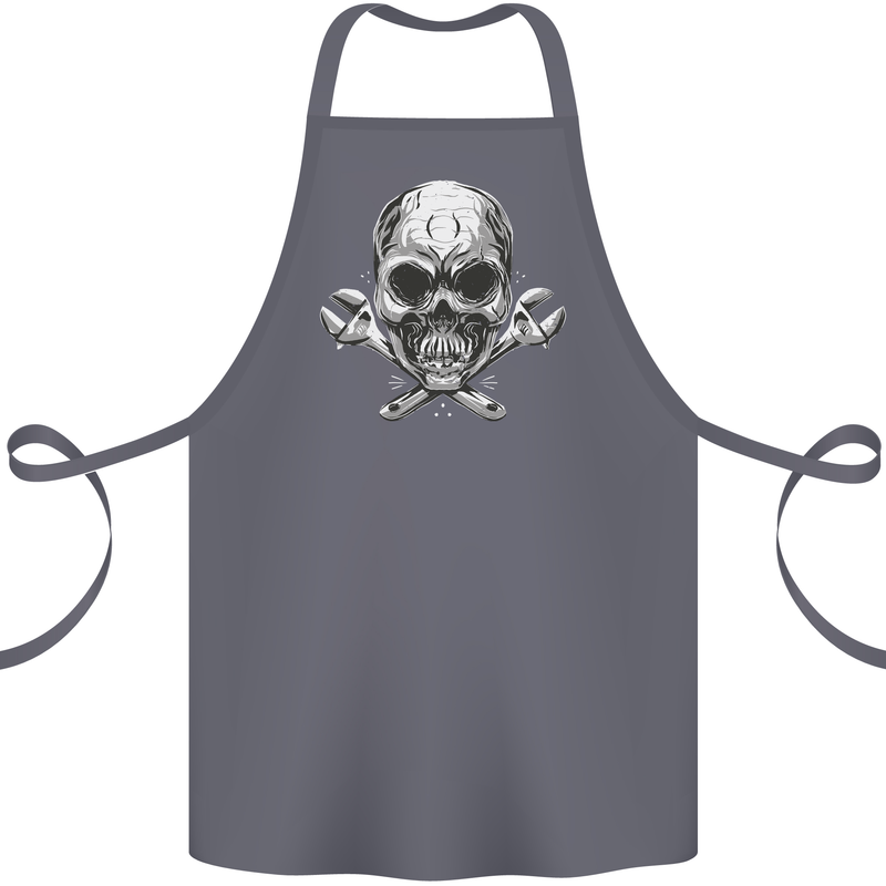 Spanner Skull Mechanic Biker Cotton Apron 100% Organic Steel