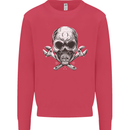 Spanner Skull Mechanic Biker Kids Sweatshirt Jumper Heliconia