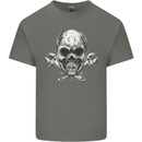 Spanner Skull Mechanic Biker Kids T-Shirt Childrens Charcoal