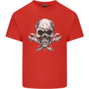 Spanner Skull Mechanic Biker Kids T-Shirt Childrens Red