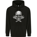 Spanner Skull Mechanic Biker Mens 80% Cotton Hoodie Black