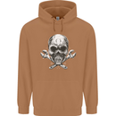 Spanner Skull Mechanic Biker Mens 80% Cotton Hoodie Caramel Latte